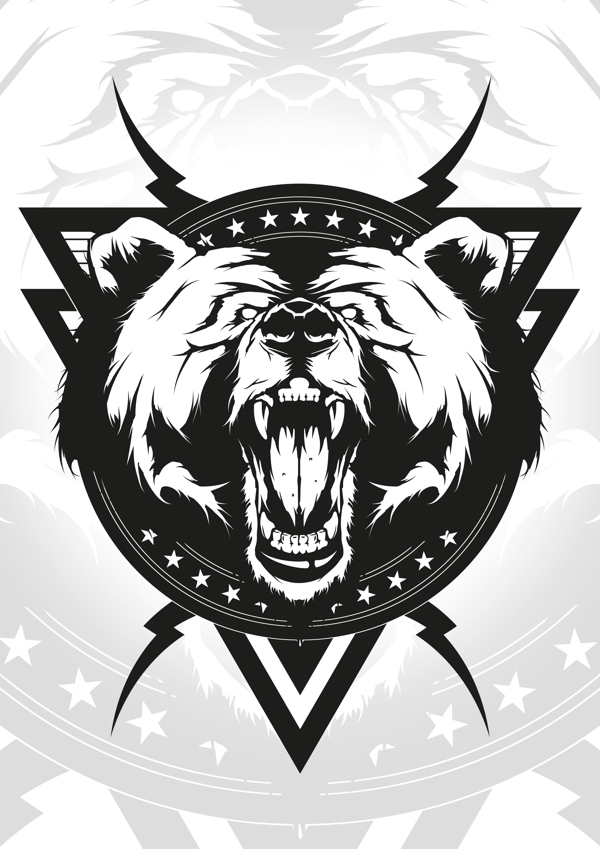 600x849 Drawn Bear Angry