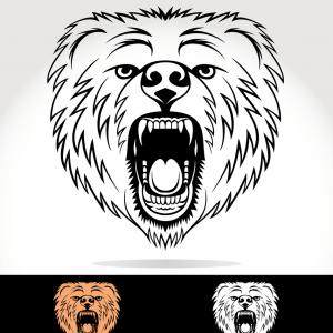 300x300 Royalty Free Vector Of An Angry Mad Polar Bear Head Logo By Vector