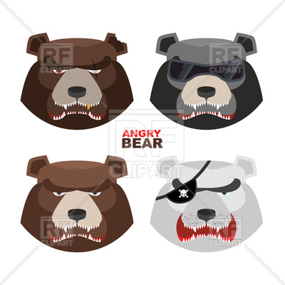 400x400 Set Angry Bears Vector Image Vector Artwork Of Plants And