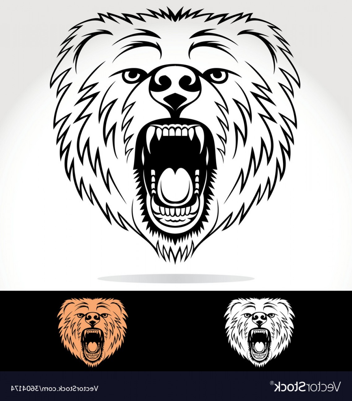 1138x1296 Angry Bear Face Tribal Vector Rongholland