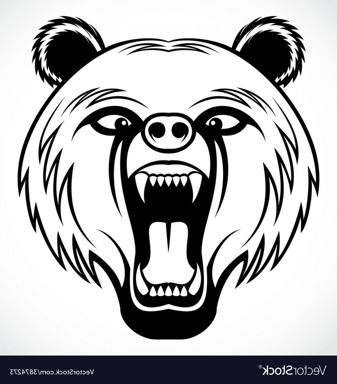 1138x1296 Angry Bear Head Tribal Vector Shopatcloth