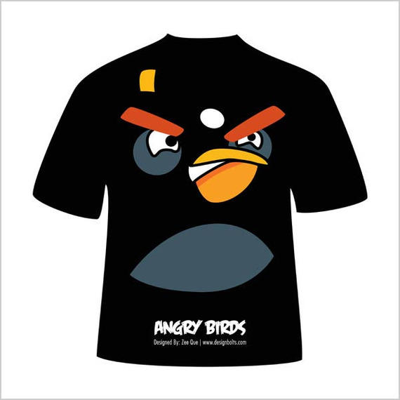 570x570 Black Angry Bird T Shirt
