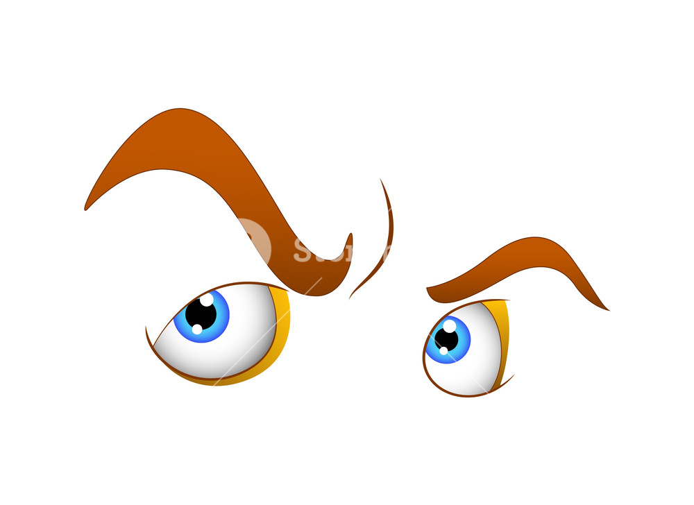 1000x728 Angry Cartoon Eyes Vector Royalty Free Stock Image
