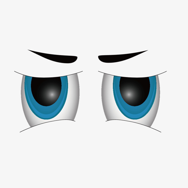 650x651 Vector Blue Cartoon Angry Eyes Look, Vector, Blue, Cartoon Png And