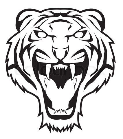 425x480 Angry Tiger Face Vector Art Inspiration Tiger Face