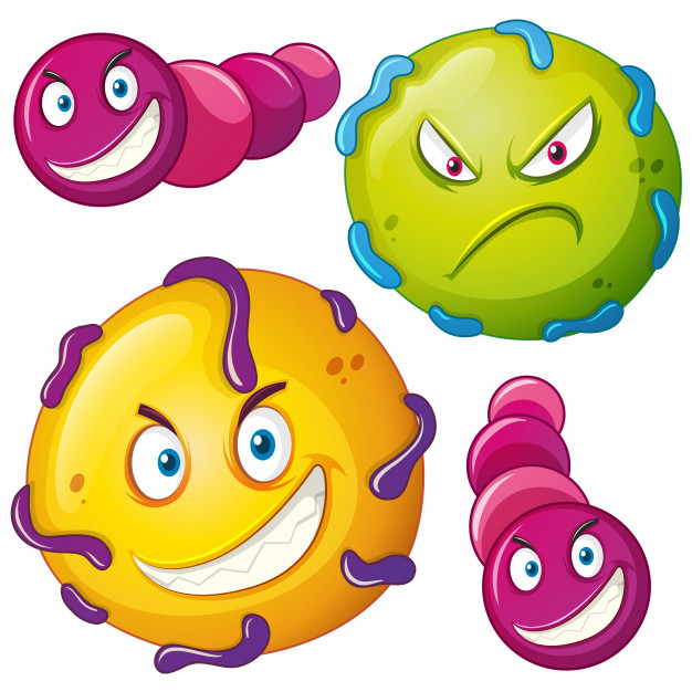 626x626 Bacteria With Angry Face Vector Premium Download