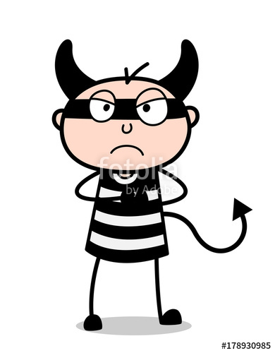390x500 Devil Cartoon Criminal Angry Face Vector Stock Image And Royalty