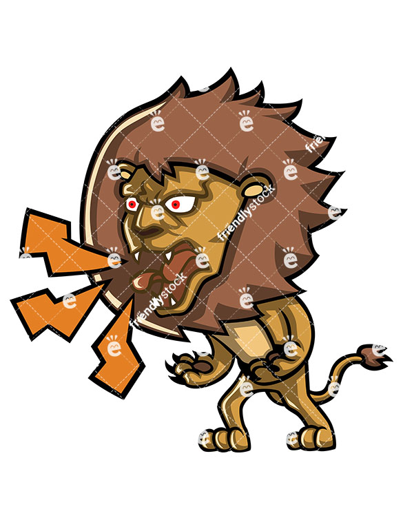 585x755 Angry Lion Yelling At Someone Cartoon Clipart