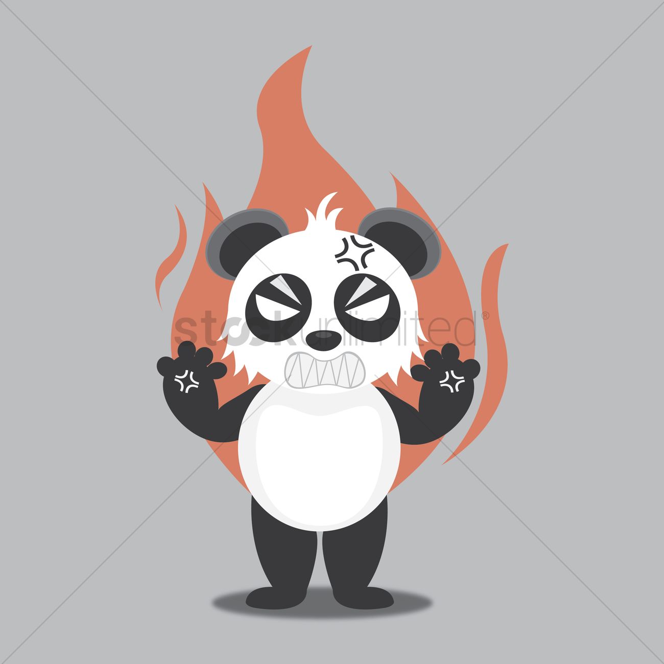 1300x1300 Angry Panda Vector Image