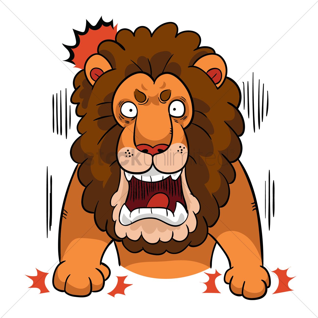 1300x1300 Cartoon Lion Is Angry Vector Image