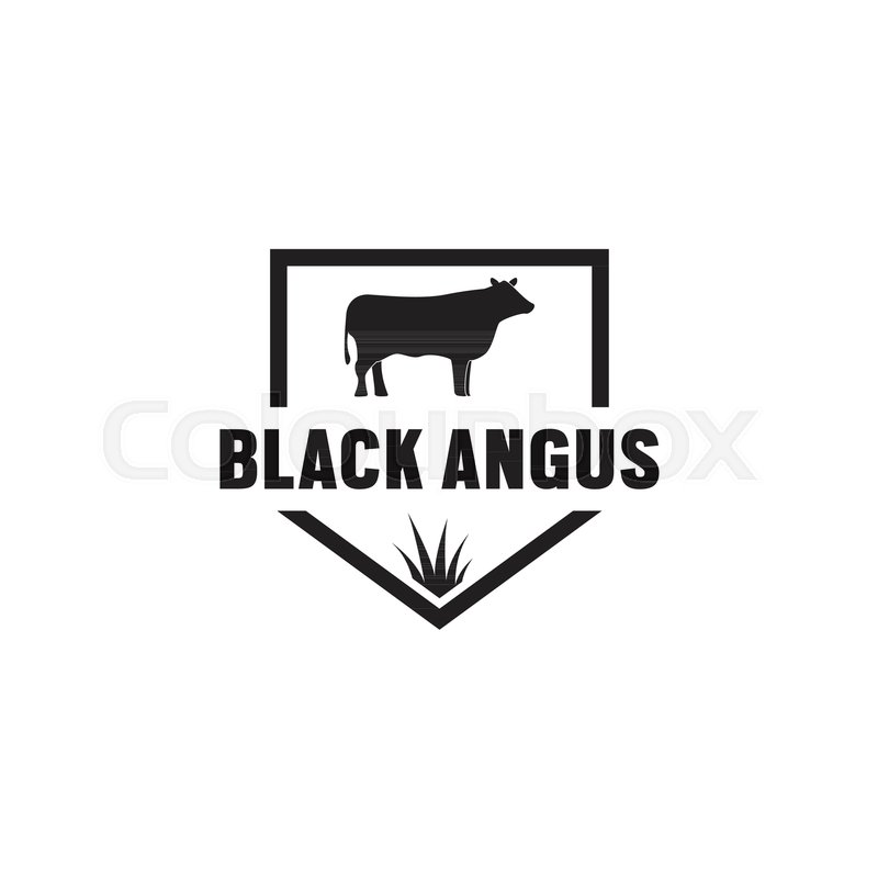 800x800 Illustration Of Black Angus Logo Icon Template Stock Vector