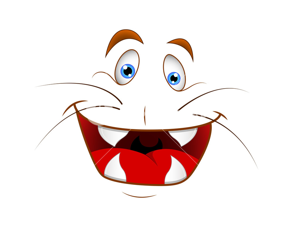 1000x776 Cartoon Laughing Animal Face Expression Vector Illustration