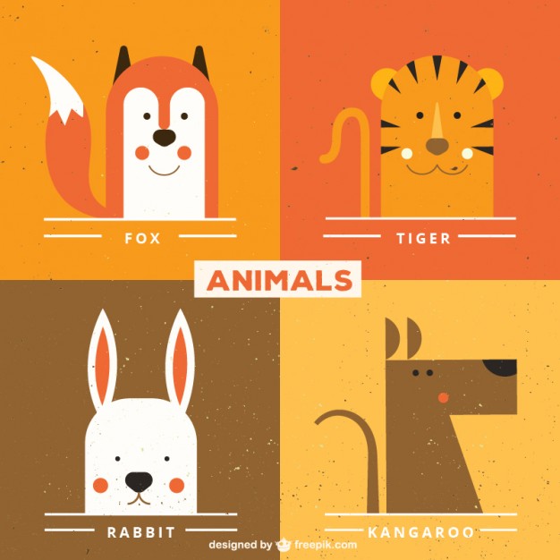 626x626 Cute Animal Faces Vector Free Download