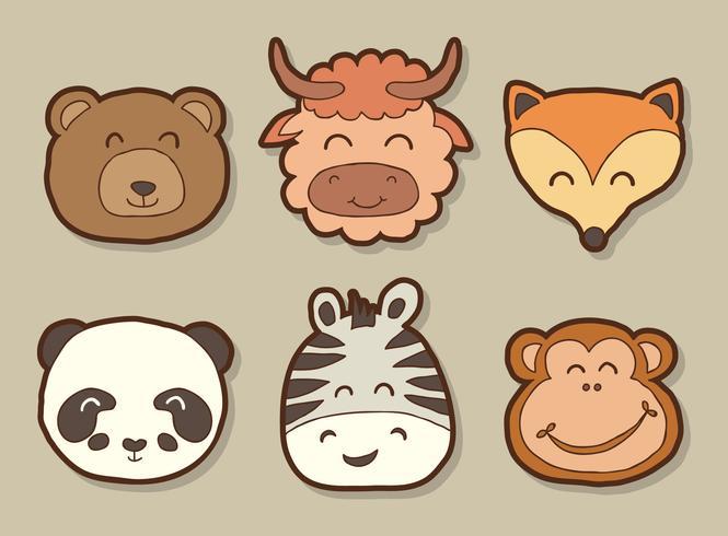 665x490 Hand Drawn Wild Animal Face Vector