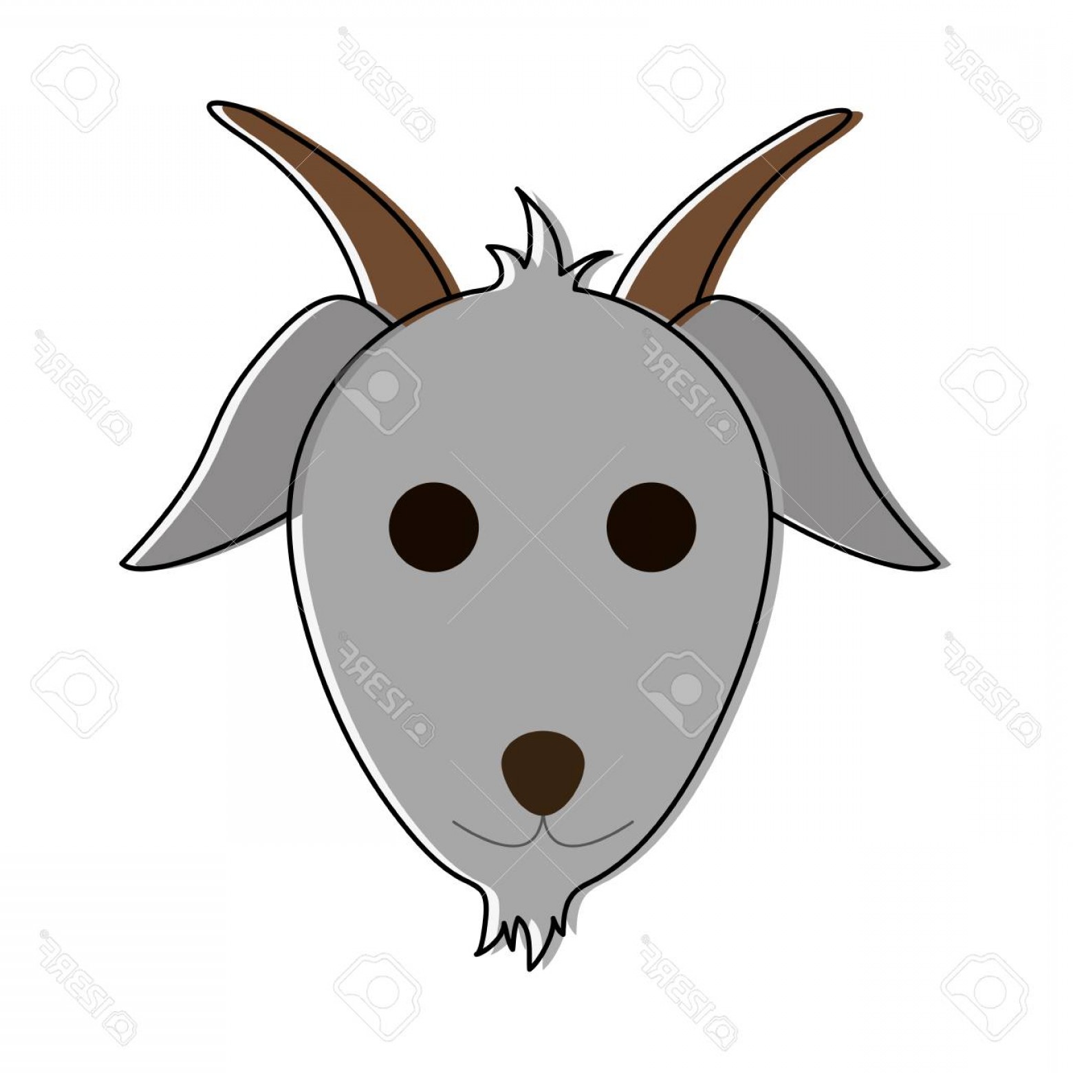 1560x1560 Photostock Vector Goat Animal Face Cartoon Icon Image Vector