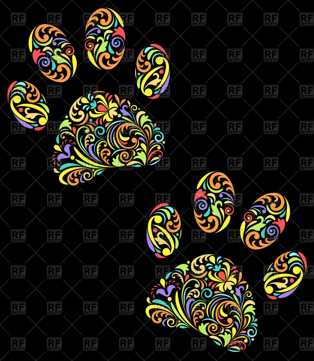 1044x1200 Colorful Animal Print On A Black Background Vector Image Vector