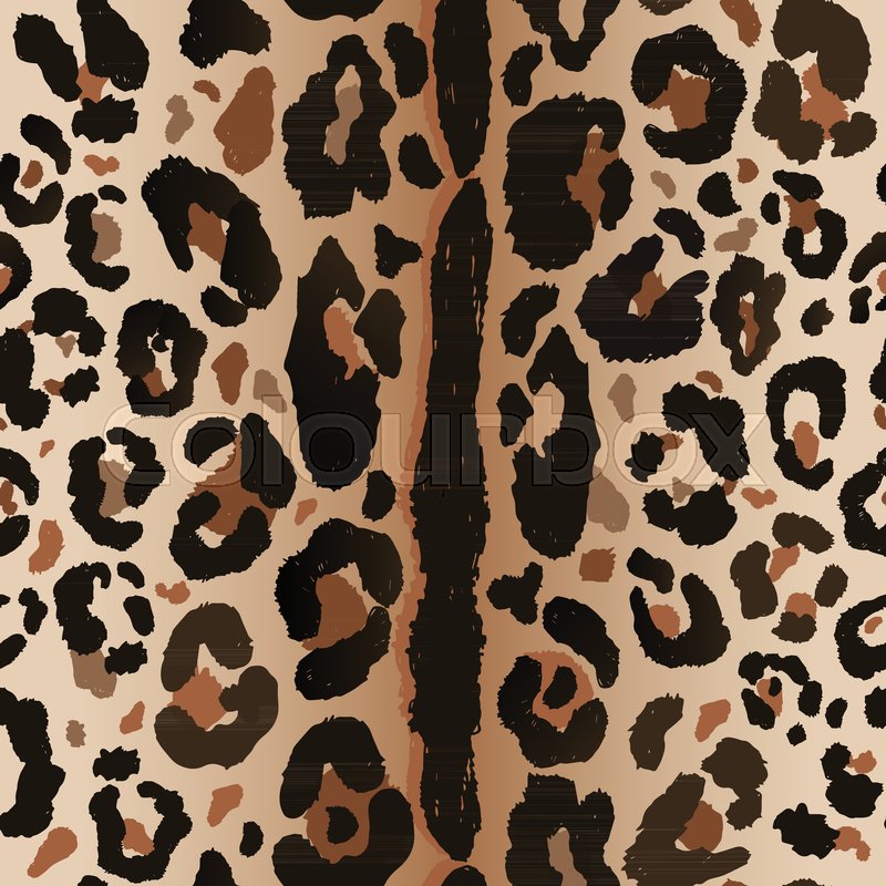 800x800 Seamless Leopard Wild Nature Pattern. Vector Animal Print. Stock