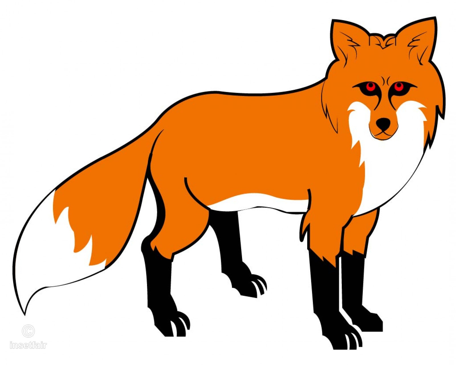1600x1280 Orange Fox Cartoon Animal Vector Stock Image