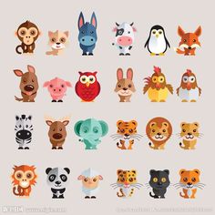 236x236 Vector Animals. Illustrations Animal