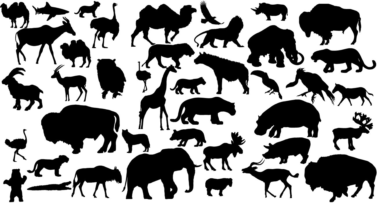 1300x700 41 Animal Vector Silhouettes By Lukasiniho