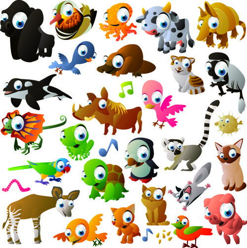500x503 Vivid Cartoon Animals Vector Free Vector In Encapsulated