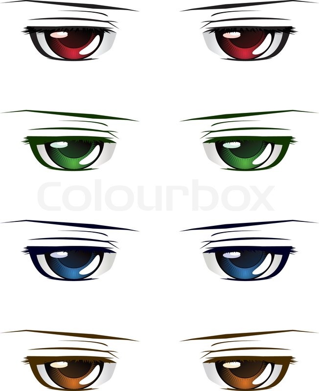 652x800 Colorful Male Eyes Stock Vector Colourbox