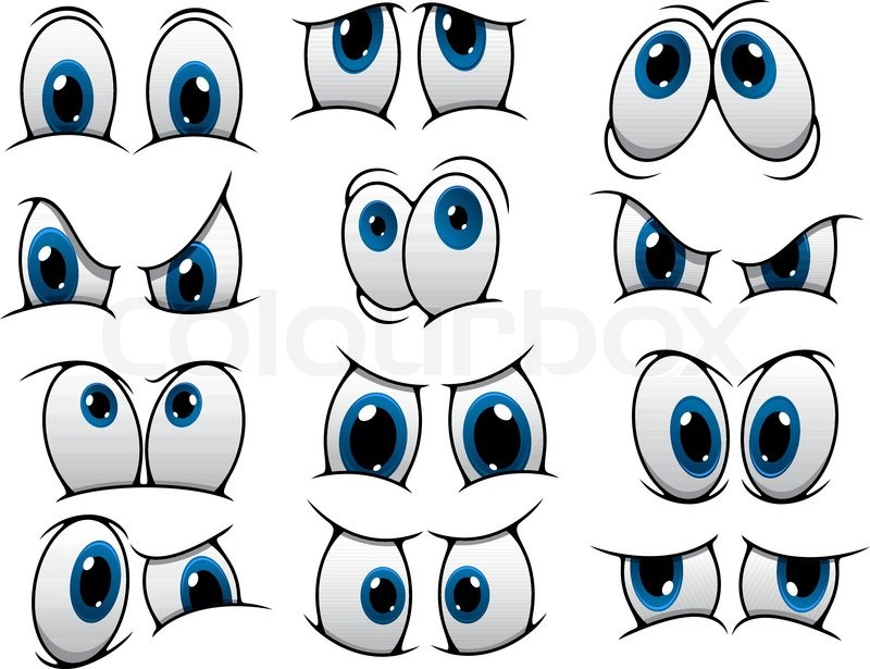 800x615 Large Set Of People Cartoon Eyes Depicting A Variety Of