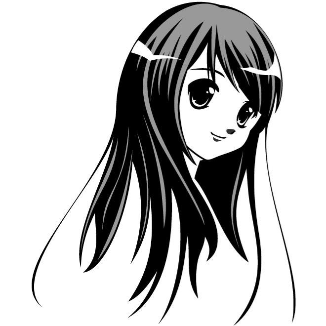 660x660 Anime Girl Vector Graphics