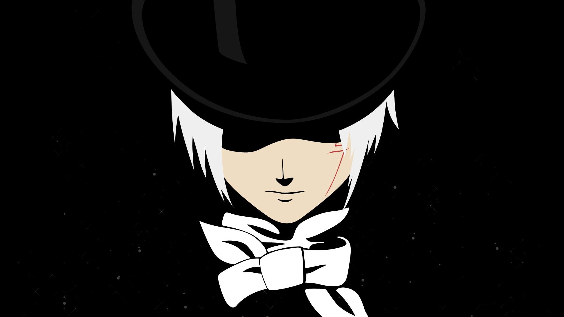 1920x1080 Download Wallpaper 1920x1080 Vector, Anime, Man, Black, White Full