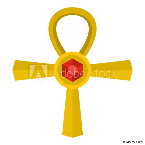 500x500 Golden Ankh Symbol Icon Isolated