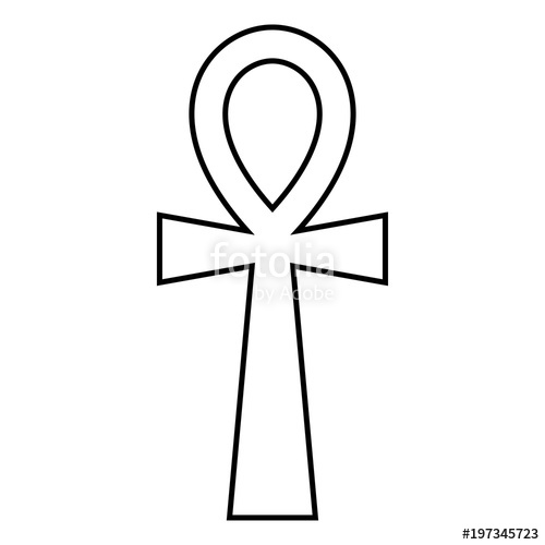 500x500 Coptic Cross Ankh Icon Black Color Illustration Flat Style Simple
