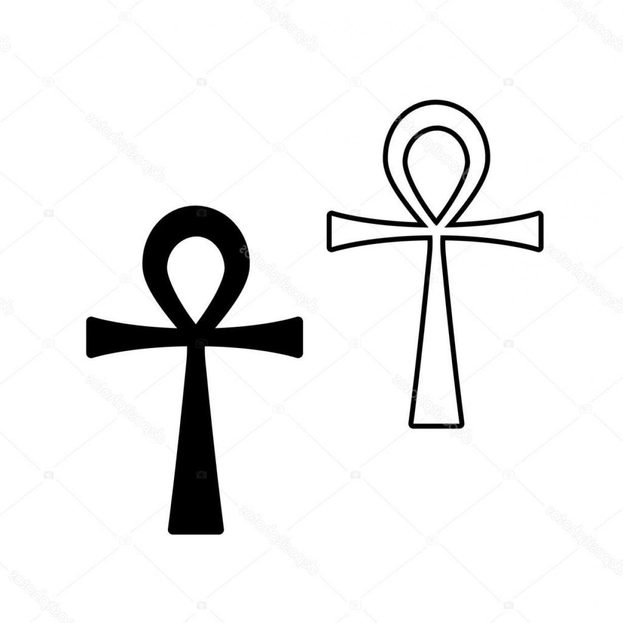 1228x1228 Stock Illustration Ankh Symbols Egyptian Crosses Geekchicpro