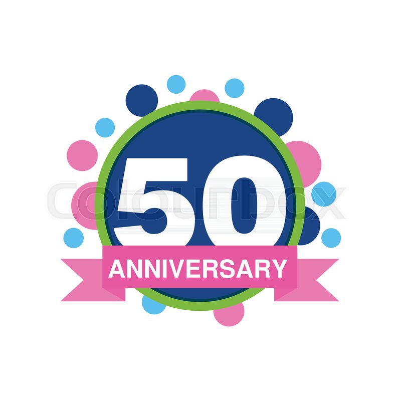 800x800 50th Anniversary Colored Logo Design, Happy Holiday Festive