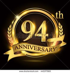 236x246 18th Golden Anniversary Logo With Ring And Red Ribbon. Vector