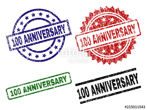 500x372 100 Anniversary Seal Prints With Corroded Texture. Black, Green