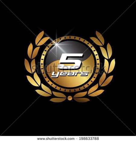 450x470 Gold Seal 5 Years Image. Concept Of Anniversary,celebration