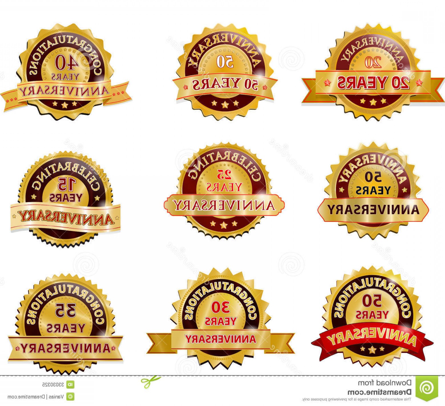 1560x1422 Royalty Free Stock Photo Anniversary Gold Badge Set Vector Image