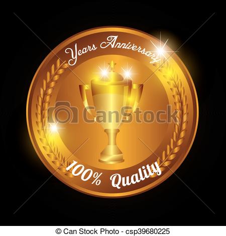 450x470 Seal Quality Years Anniversary Vector Illustration Design.