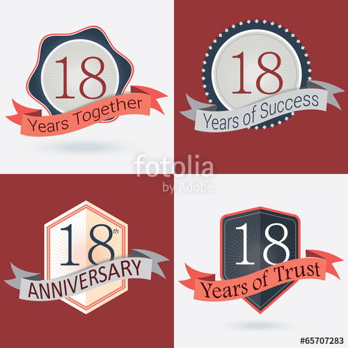 500x500 Set Of Retro Vector Stampsseal For 18th Business Anniversary