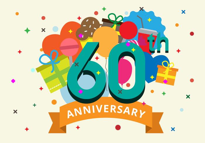 700x490 60th Anniversary Vector Illustration