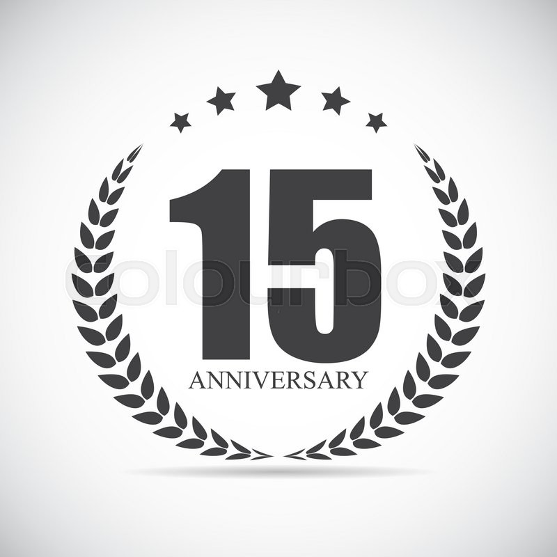 800x800 Template Logo 15 Years Anniversary Vector Illustration Eps10