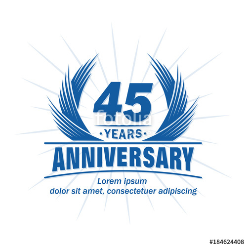 500x500 45 Years Design Template. Anniversary Vector And Illustration