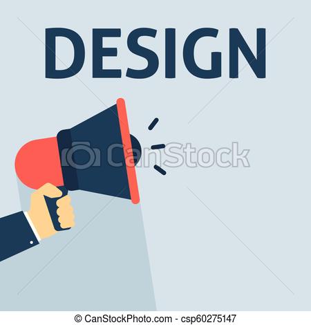 450x470 Hand Holding Megaphone With Design Announcement. Flat Vector
