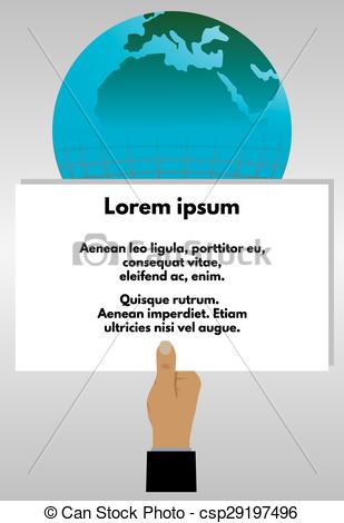 309x470 Hand With The Announcement. Vector Illustration . Elements For Design.