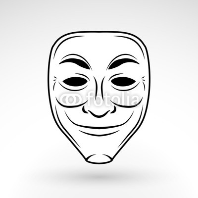 400x400 Anonymous Mask Vector Icon. Trickster Logo Template Concept