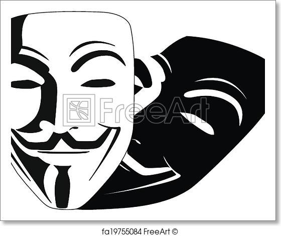 560x470 Free Art Print Of White Mask Anonymous Vector. White Isolated Mask