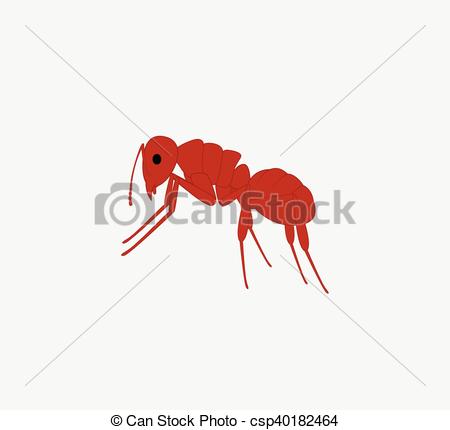 450x430 Red Ant Vector. Cartoon Red Creepy Ant Vector Illustration.
