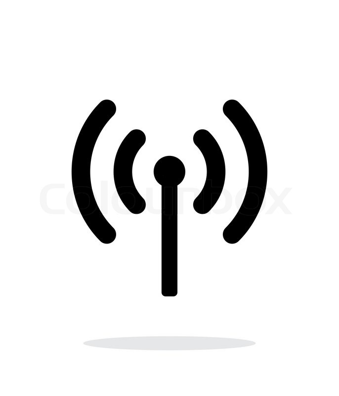 686x800 Radio Antenna Sending Signal Icon On White Background. Wireless