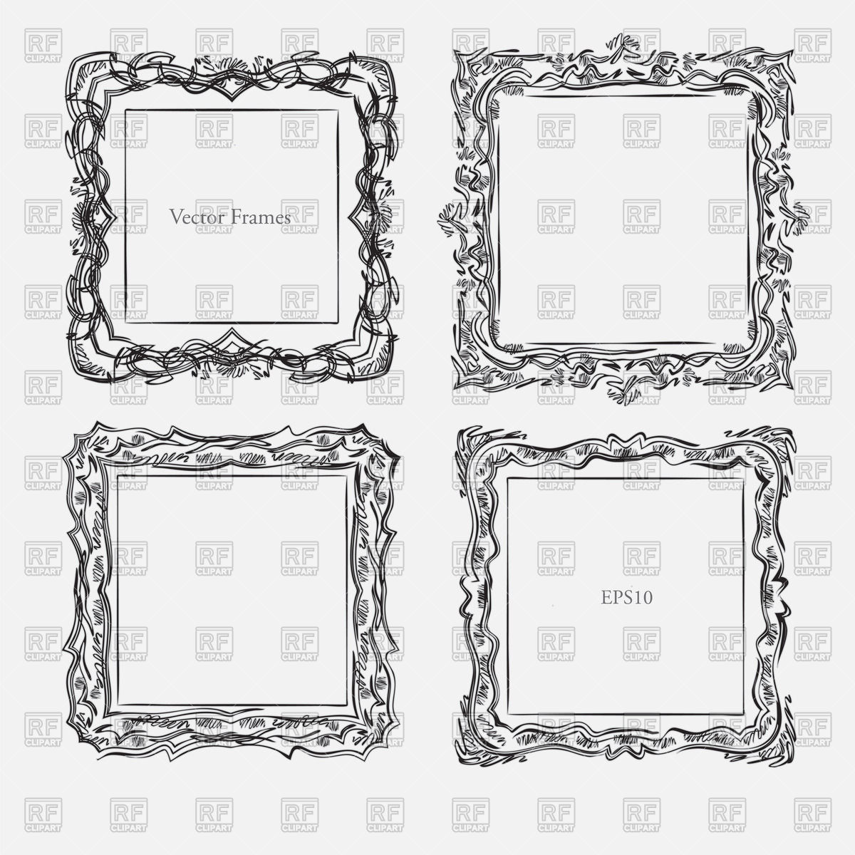 1200x1200 Antique Square Decorative Vintage Frame Vector Image Vector