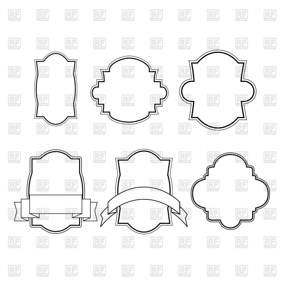 1200x1200 Set Of Simple Vintage Frames Vector Image Vector Artwork Of